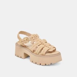 NEW DOLCE VITA women's latice lugg bottom sandals in light natural